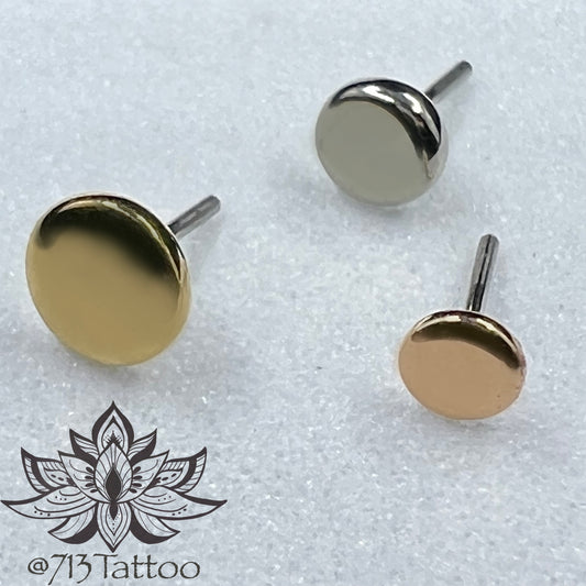 Anatometal - Polished Disk - 18kt Solid Gold - Threadless