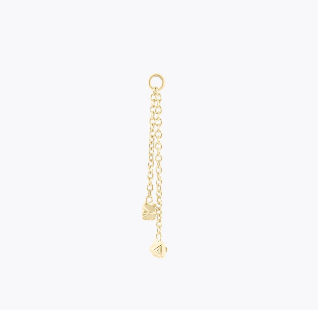 TETHER - EZRA - 14KT SOLID GOLD - DOUBLE CHAIN + CHARM