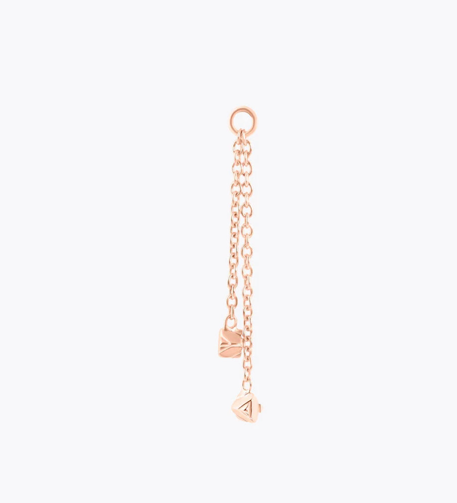 TETHER - EZRA - 14KT SOLID GOLD - DOUBLE CHAIN + CHARM