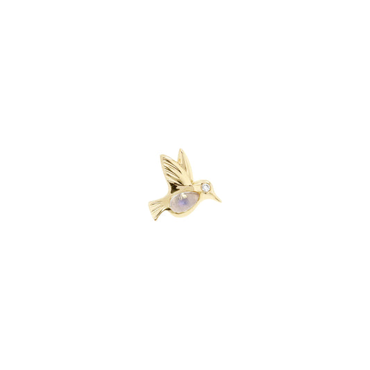 MODERN MOOD - BETTY THE HUMMINGBIRD - 14KT SOLID GOLD - THREADLESS END