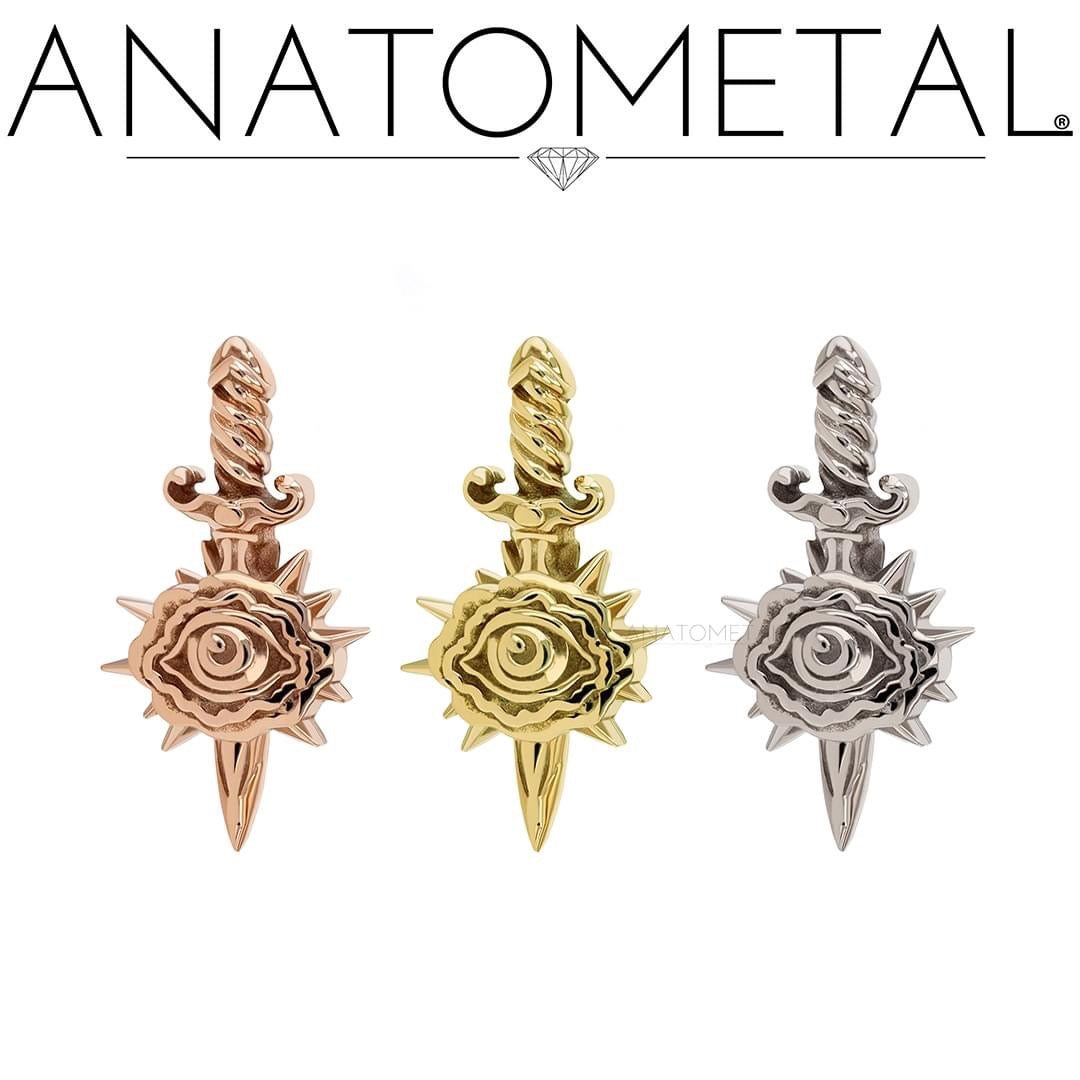 ANATOMETAL - EYE OF D DAGGER - 18KT SOLID GOLD - THREADLESS END