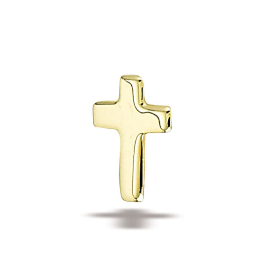 BODY GEMS - CROSS - POLISHED - 14KT SOLID GOLD - THREADLESS