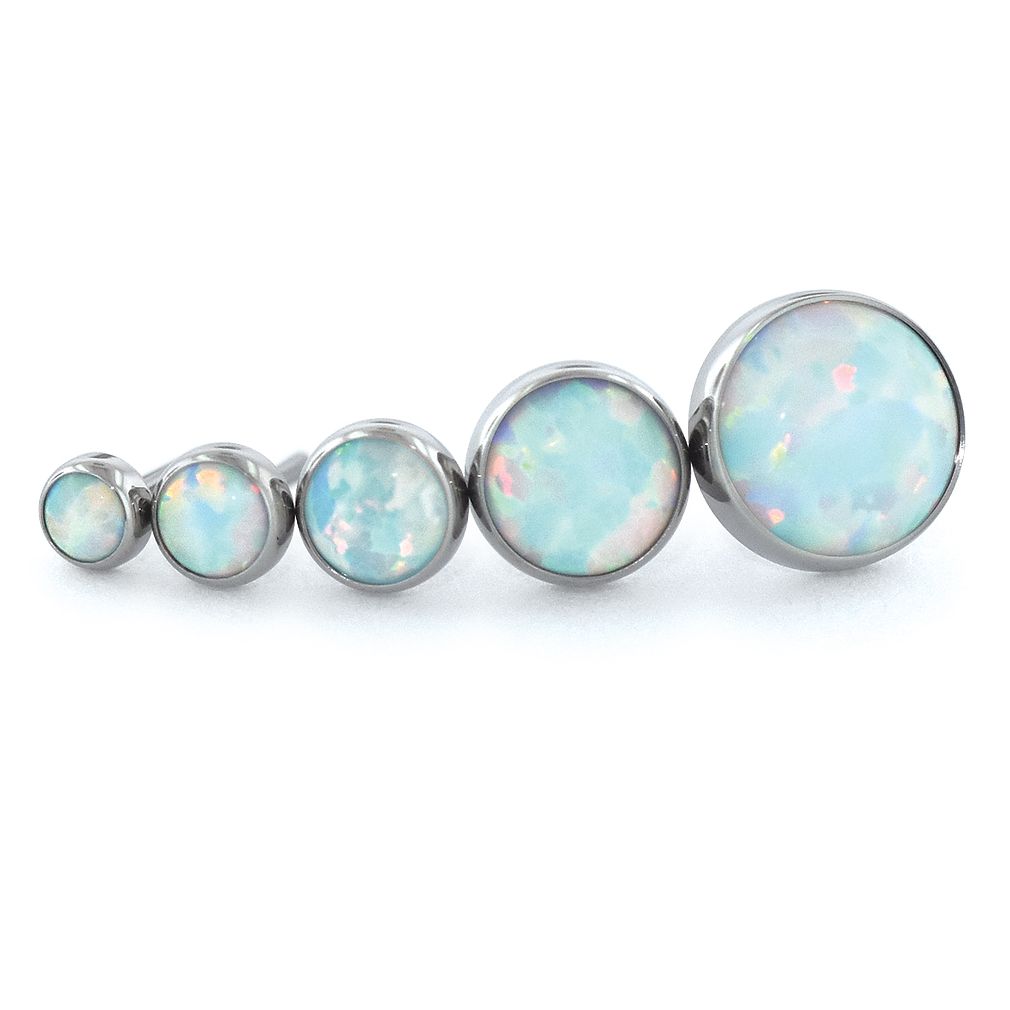 NeoMetal - BEZEL SET CABOCHON - CAPRI BLUE - Titanium - Gem 2mm, 2.5mm, 3mm, 4mm, 5mm